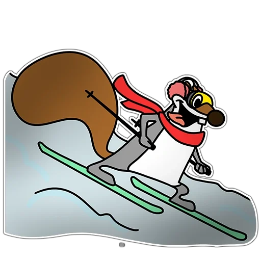 gufi lygs, dublagem de esquilo, esquiadores de desenhos animados
