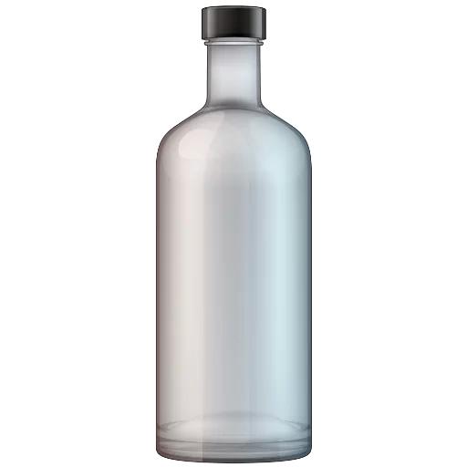 flacon, le flacon est vide, flacon transparent, flacon en verre, bouteille absolue de vodka de 0.5 l