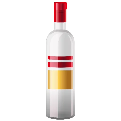 flasche, eine flasche wodka, die flasche ist transparent, eine flasche wodka flach, offene flasche wodka einen leeren hintergrund