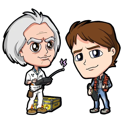 go forward, the last us chibi, back to the future comics, marty mcfoley art red cliff, dr emmett brown time machine