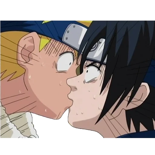 kiss naruto et sasuke, naruto embrassa sasuke, naruto, naruto et sasuke 1 saison kiss