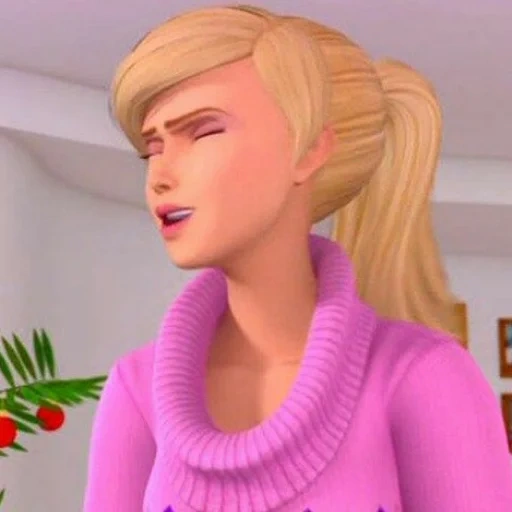 barbie llena, blair willalow barbie, extractos de dibujos animados de barbie, caricatura de camarera de barbie, barbie maravillosa dibujos animados de navidad 2011