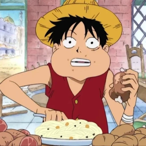 luffy come, manki d luffy, van pis luffy, luffy momentos divertidos, van pis luffy come carne