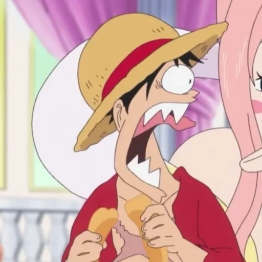 anime, une pièce, anime van pis, manki d luffy, luffy shirahoshi kiss