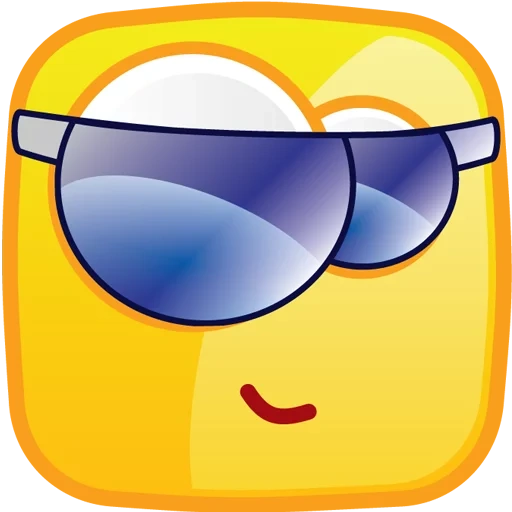 sonriente, gafas sonrientes, los emoticonos son cuadrados