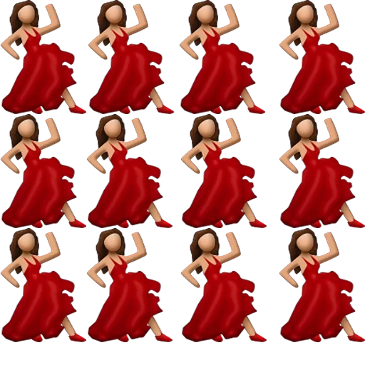 эмодзи танцующая женщина, эмодзи девушка красном платье, эмоджи девушка красном платье, смайлик девушка красном платье, смайлик танцующая девушка красном платье