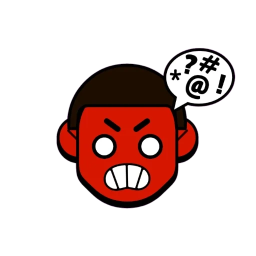 asiatico, il diavolo malvagio, demone rosso, il badge distintivo, emoji discord rasm