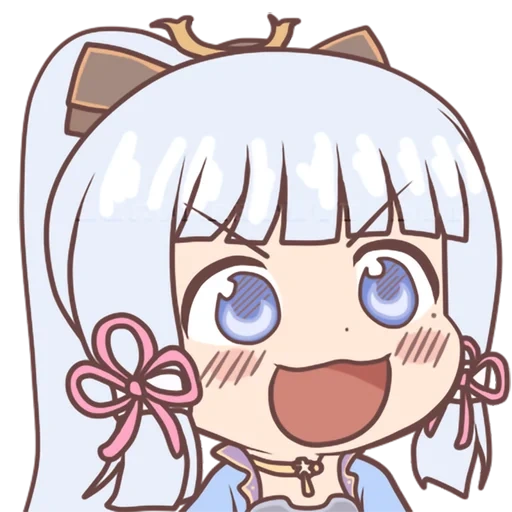 gawr gura face, anime aqua chibi, anime characters, emoji awo anime, animated anime