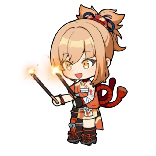 anime, ayaka chibi, yoimi chibi, genshin impact baal, yoimiya genshin chibi