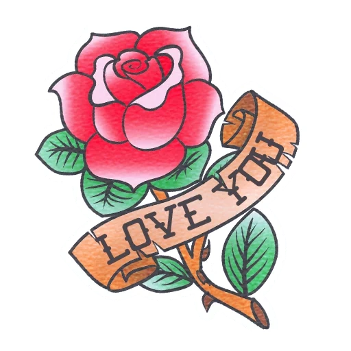 skul tua rosa, vektor tato mawar, tato sekolah tua, tato membuat sketsa bunga, tato naik dengan sketsa prasasti