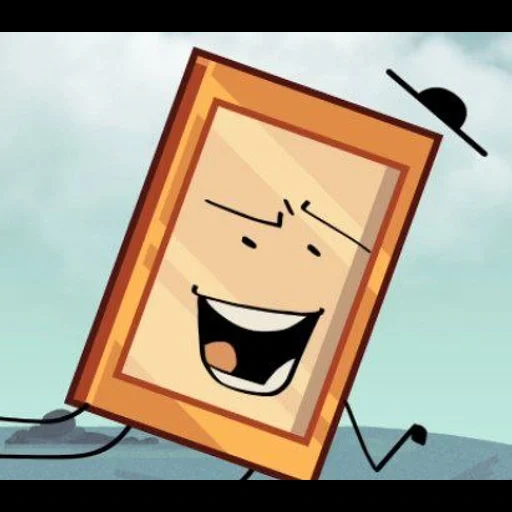 human, woody bfb, smiley monitor, picture frame, computer icon
