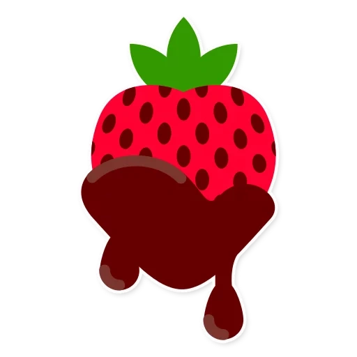 strawberry, клубника флэт, эмодзи клубника, клубника инскейп, клубника шоколаде вектор