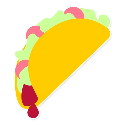 taco, клипарт, наклейки, иконка еда, эмоджи такос