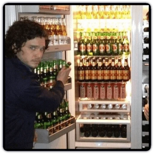 bière, pack, c'est prêt pour vendredi, ta garde est finie, fridge inside beer