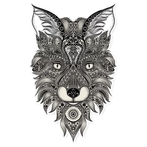волк эскиз, волк мандала, волк орнаментал, зентангл рисунки, эскизы татуировок волк