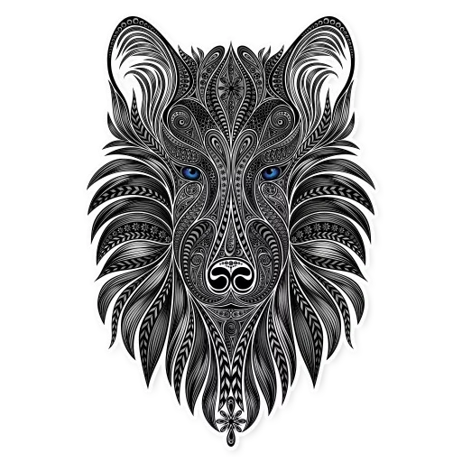 волк мандала, векторный волк, тату волка эскизы, волк мандала эскиз, эскизы татуировок волк