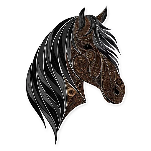 лошадь, horse head, лошадь черная, голова лошади вектор, деревянный пазл лошадь