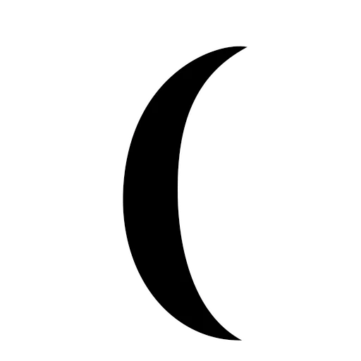 new moon, the symbol of the moon, growing moon symbol, falling moon badge, astrological symbols of the moon