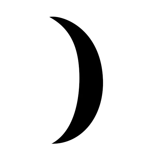 new moon, the symbol of the moon, moon icon, growing moon symbol, astrological symbols of the moon