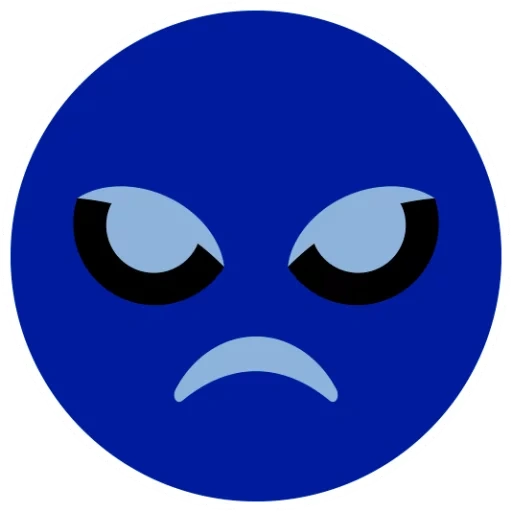 faccia arrabbiata, emoji angry, angry smiley, emoticon arrabbia, faccina triste blu sorridente