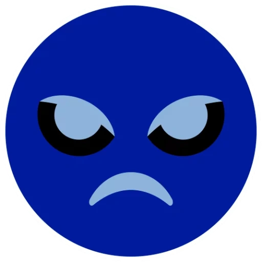 cara enojada, emoji angry, angry smiley, angustia emotiva, triste sonrisa azul