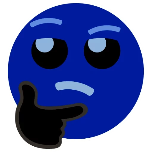 kegelapan, blue smiley, emosi tersenyum, discord emoticon, smiley yang bijaksana