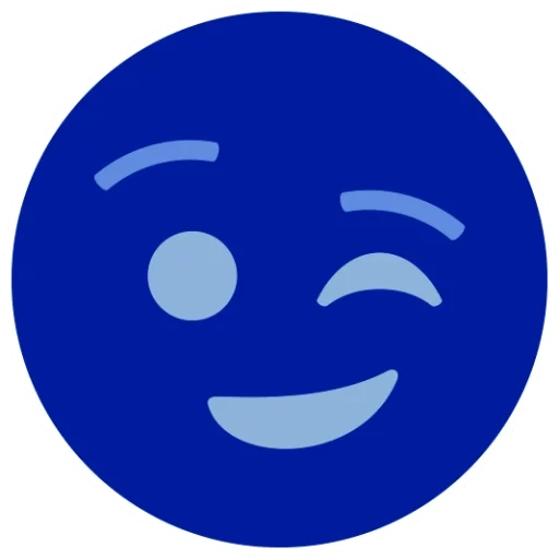símbolo de expresión, oscuridad, sonrisa azul, icono sonriente, parpadea una sonrisa