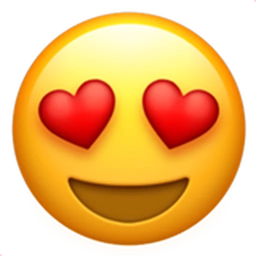 эмодзи глаза сердечки, клипарт, emoji happy, done emoji, heart emoji