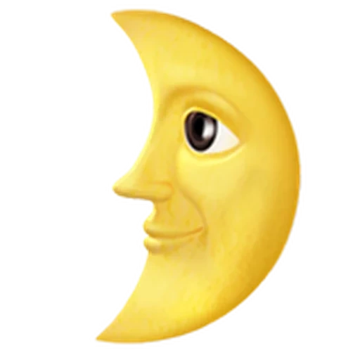 эмоджи луна, эмодзи луна, жёлтая луна эмодзи, луна с лицом эмоджи аленка, смайлик луна