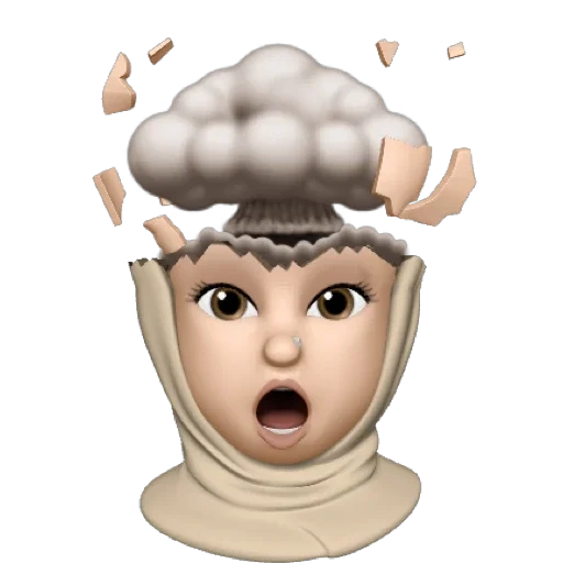 2019 г, голова, ребенок, memoji apple, смайлик взрыв мозга