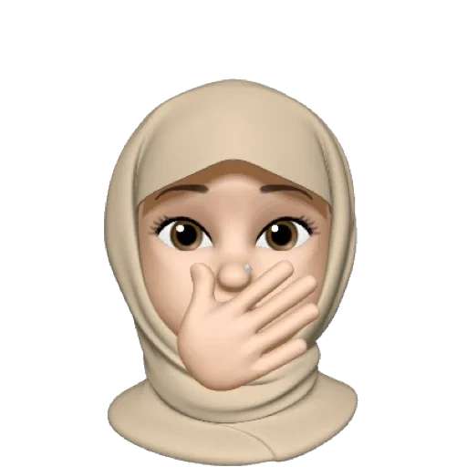 emoticônes, emoticônes, emoticône arenka, fille à tête d'hijab, hidjab memorial