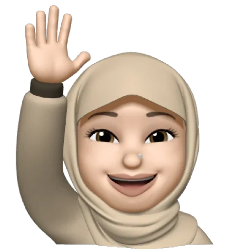 memoji, emoji, giovane donna, muslima, disegni di emoji