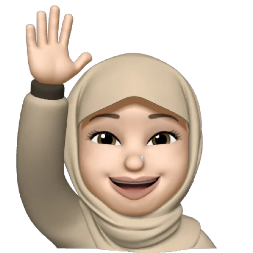 memoji, emoticônes, filles, muslima, peintures expressives