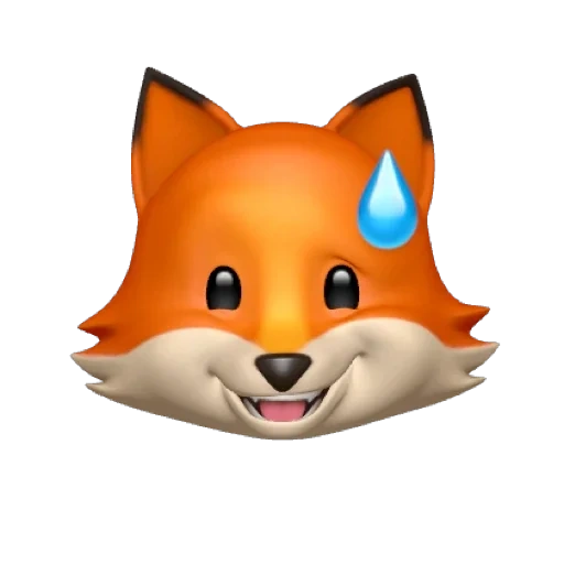 la volpe, emoticon fox, la volpe di animogi, etichetta penna emoticon, ios animoji fox