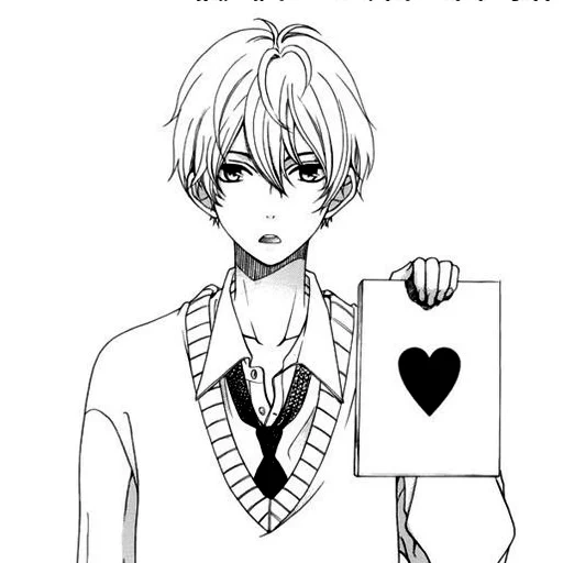 anime guys, guys manga, manga drawings, anime kun srisovka, anime guy is a heart