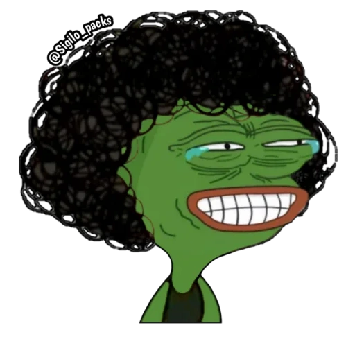 zombie, pepe laugh, african hair, zombie head