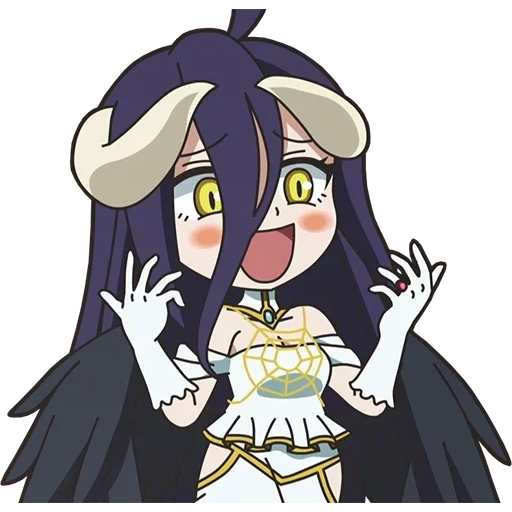 albédo, suzerain d'albédo, albedo overlord chibi, lord albedo chibi