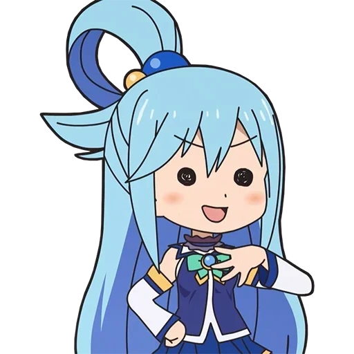chibi, anime, aqua konosuba, aqua konosuba, the goddess aqua chibi