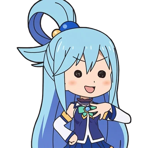 chibi, anime, aguja, aguja, la diosa aqua chibi