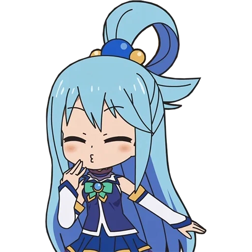 chibi, aguja, aguja, la diosa aqua chibi, aqua konosuba chibi