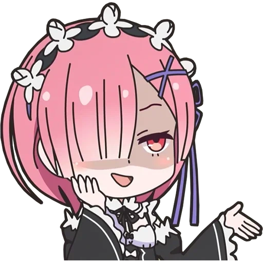 chibi, re nol, ram re zero, ram re zero art, re zero ram chibi