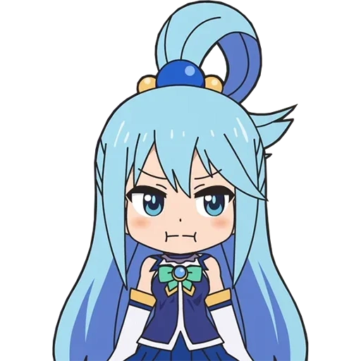 chibi, aguja, aguja, la diosa aqua chibi, aqua konosuba chibi