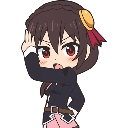 чиби, чибики, юн юн konosuba, персонажи чиби, isekai quartet yunyun