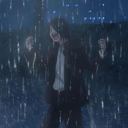 anime, orang, seni animasi, anime boy, anime in the rain