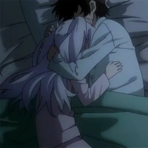 anime, аниме, поцелуй аниме, аниме поцелуй постели, темнее темного аниме поцелуй