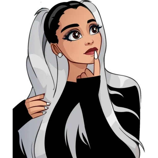 emoji, mujer joven, chica chica, ariana grande emoji