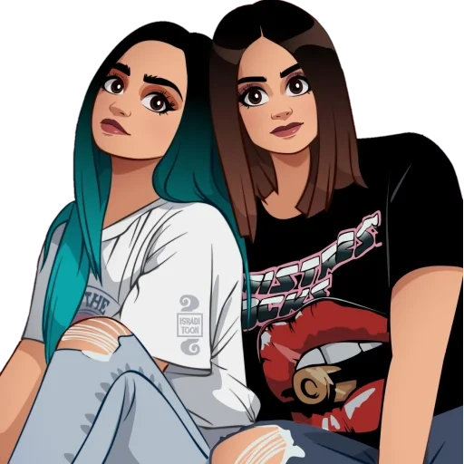 young woman, the girl is dear, drawing a girl, kendall and kylie game