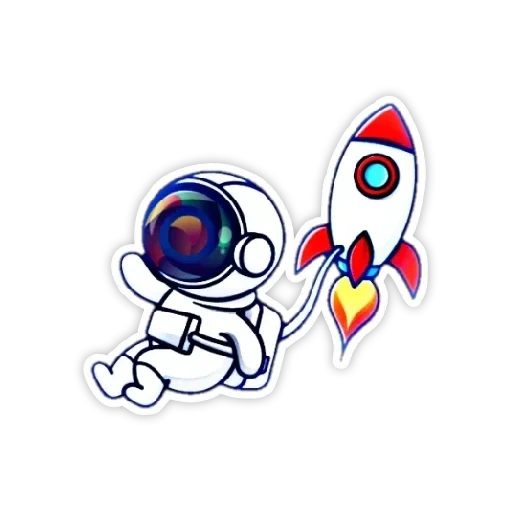 astronautes, modèle de fusée, astronautes, mascotte cosmique, vecteur fusée astronaute