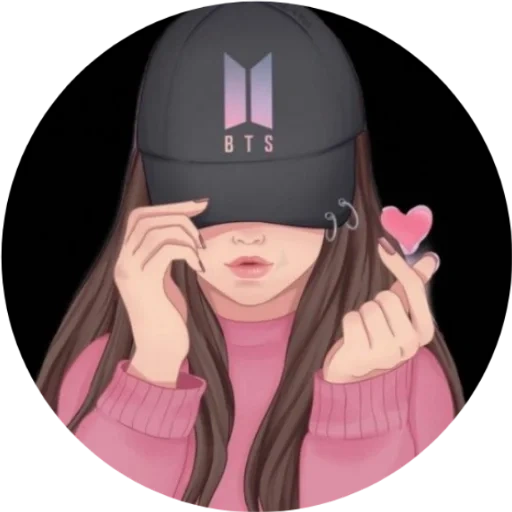 anime, la ragazza, bts carino, ragazza army bts, ragazza modello cappello