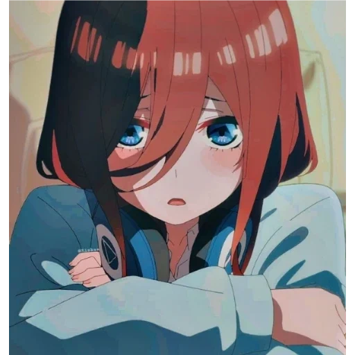 anime, carino anime, miku nakano, anime nakano miku, toubun no hanayome